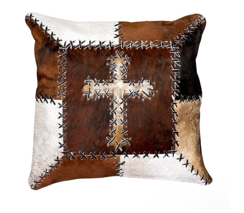 Cowhide Pillow Cover - Patchwork Crossover