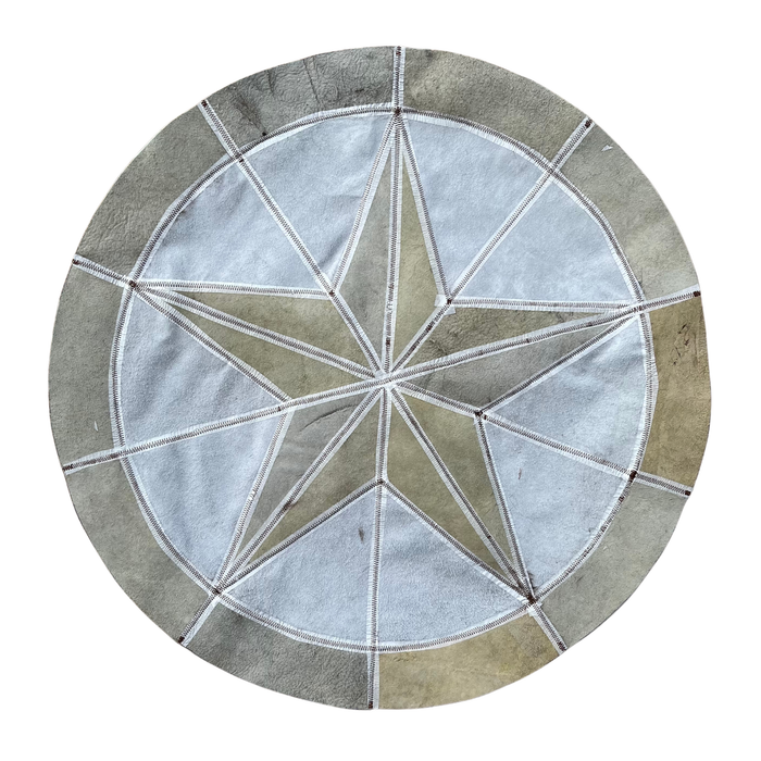 Round Western Rug - Bison Star & Edge 72" - Tricolor