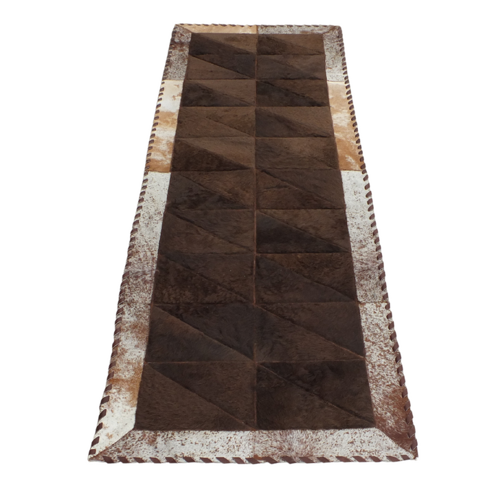 Rectangle Patchwork Area Rug - Bison Center 2'x6' - Brown Speckled