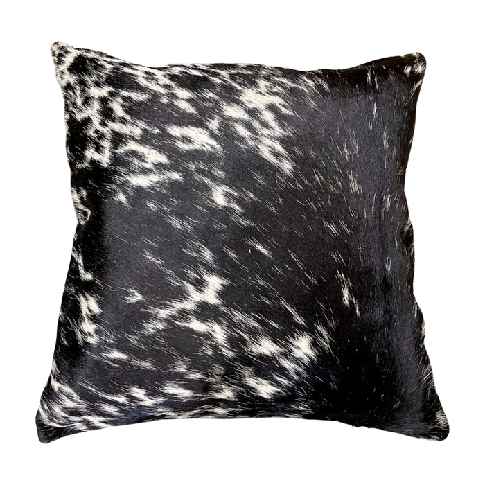 Cowhide Pillow Cover Black and White Speckled