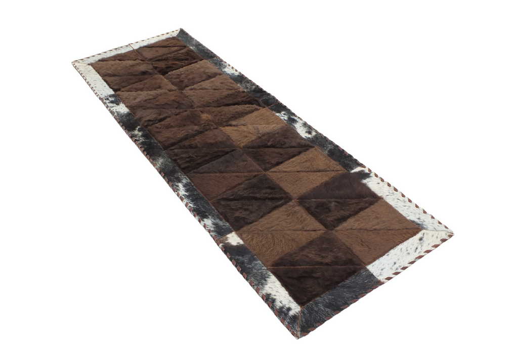 Rectangle Patchwork Area Rug - Bison Center 2'x6' - Tricolor