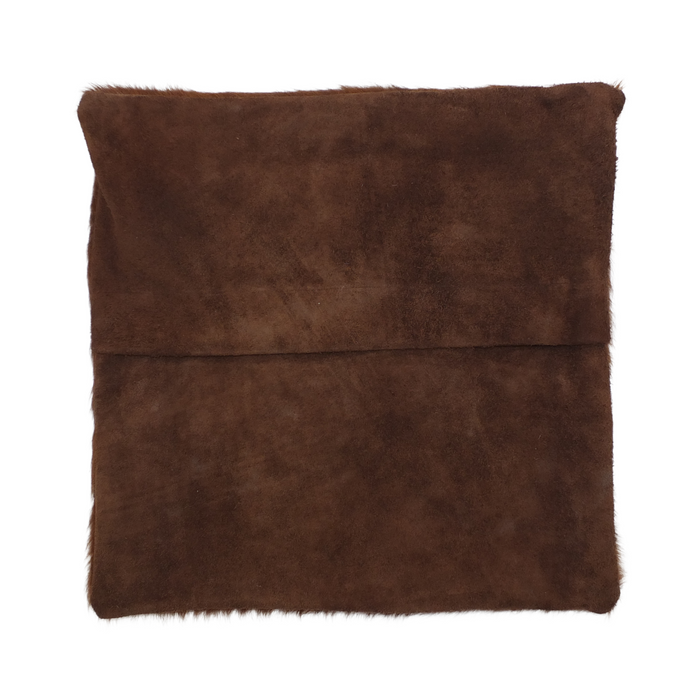 Brown Circle & White Speckled Cowhide & Buffalo Hide Star Pillow Cover, 20" x 20"