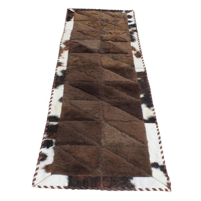 Rectangle Patchwork Area Rug - Bison Center 2'x6' - Tricolor