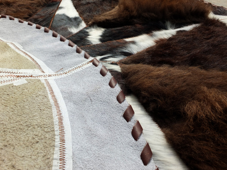 Round Western Rug - Bison Star & Edge 42"