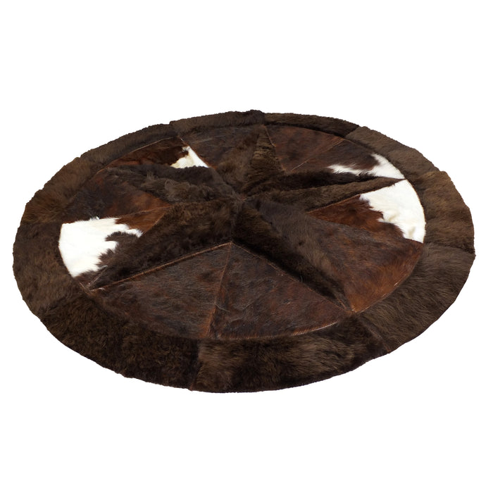 Round Western Rug - Bison Star & Edge 42" - Tricolor