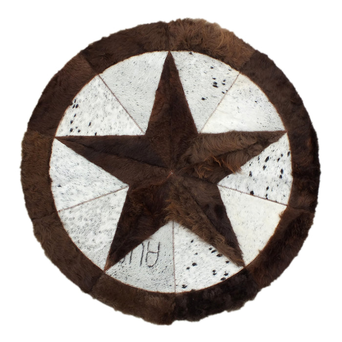 Round Western Rug - Bison Star & Edge 60"