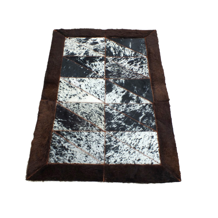 Rectangle Patchwork Area Rug - Bison Edge 2'x3' - Black and White Speckled