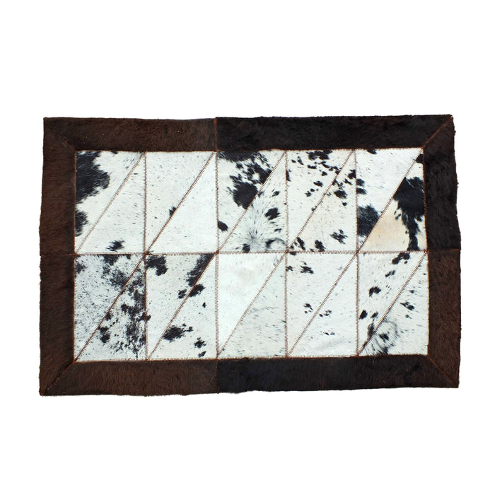 Rectangle Patchwork Area Rug - Bison Edge 2'x6' - Black and White Speckled