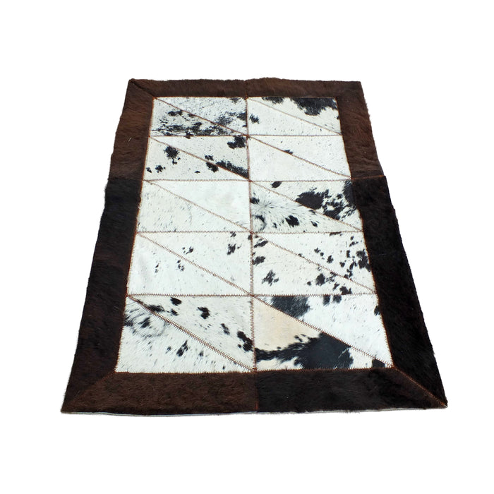 Rectangle Patchwork Area Rug - Bison Edge 2'x6' - Black and White Speckled